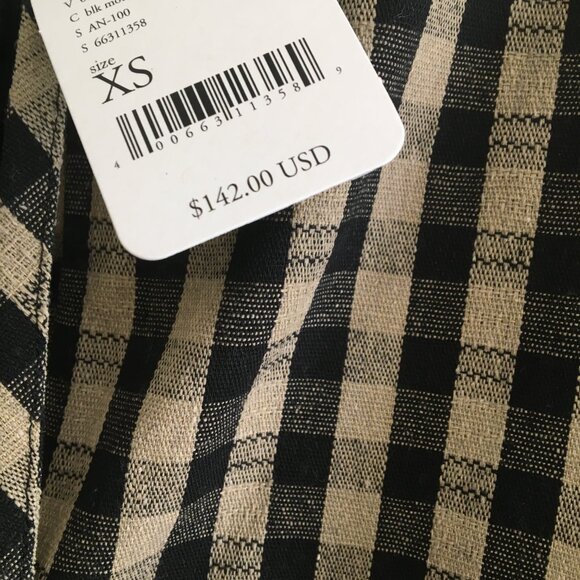 Free People Dress, Black and Tan Check, Size XS New With Tags - Picture 2 of 5